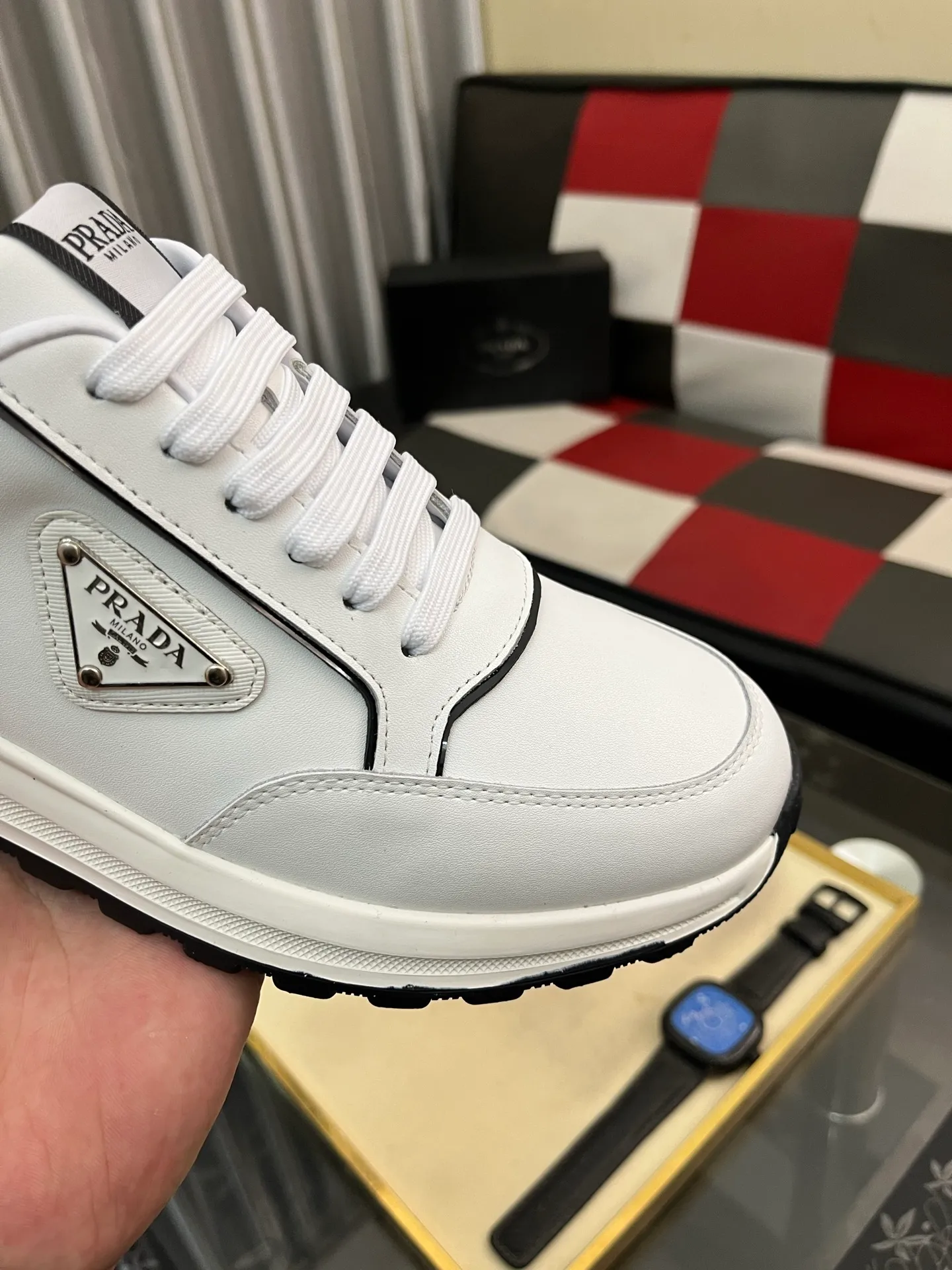 Men's shoes 💰420⌚️⌚️【PRADA】Prada casual shoes, originally developed 1:1, made of high-mercerized cowhide with imported cowhide, silk sheepskin lining, rubber outsole, comfortable and soft on the foot, size: 38-442️⃣Colors available